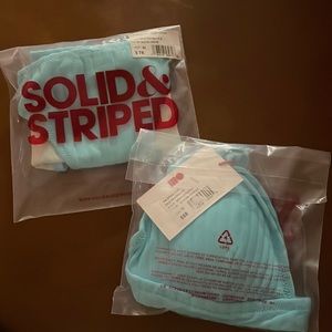 Solid & Striped: The Morgan solid rib bikini top & bottom - Cool Blue